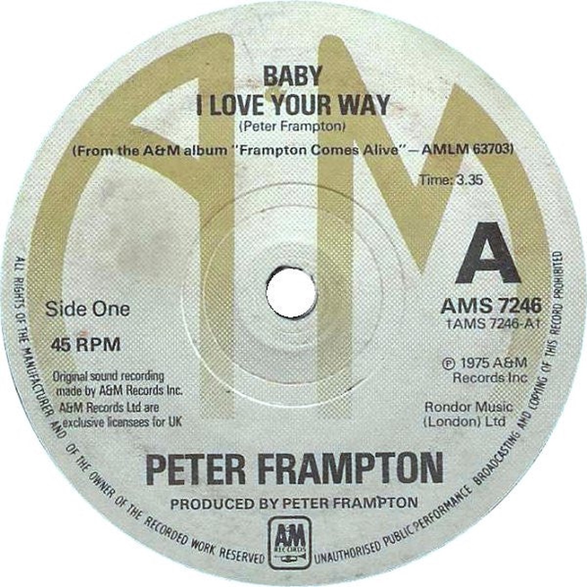 Peter Frampton - Baby I Love Your Way (Ill Give You) Money (7) (Very Good (VG))