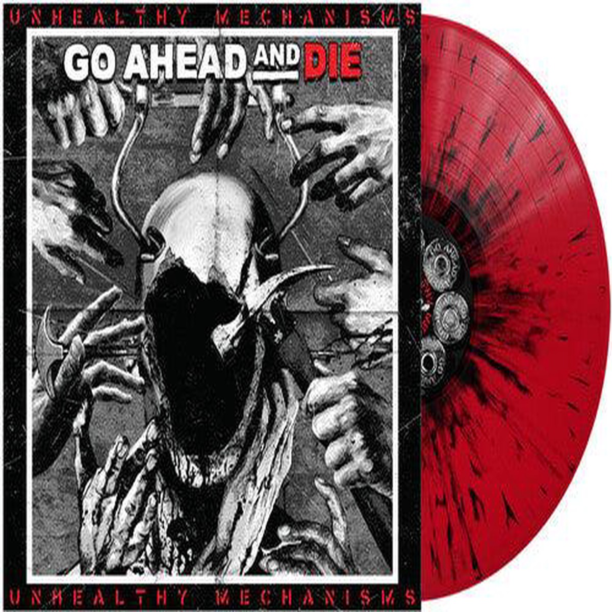 Go Ahead Die- Unhealthy Mechanisms (Red Black Splatter) (Vinyl)