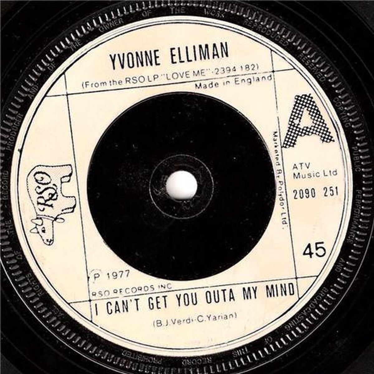 Yvonne Elliman - I Cant Get You Outa My Mind (7) (Very Good (VG))